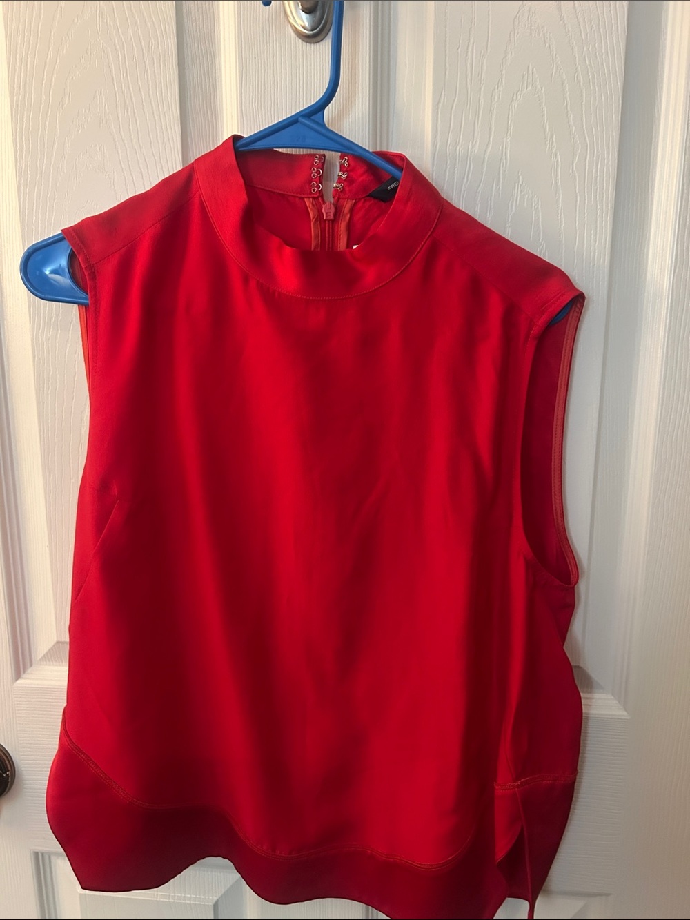 French Connection Red Sleeveless Mock Neck Tank